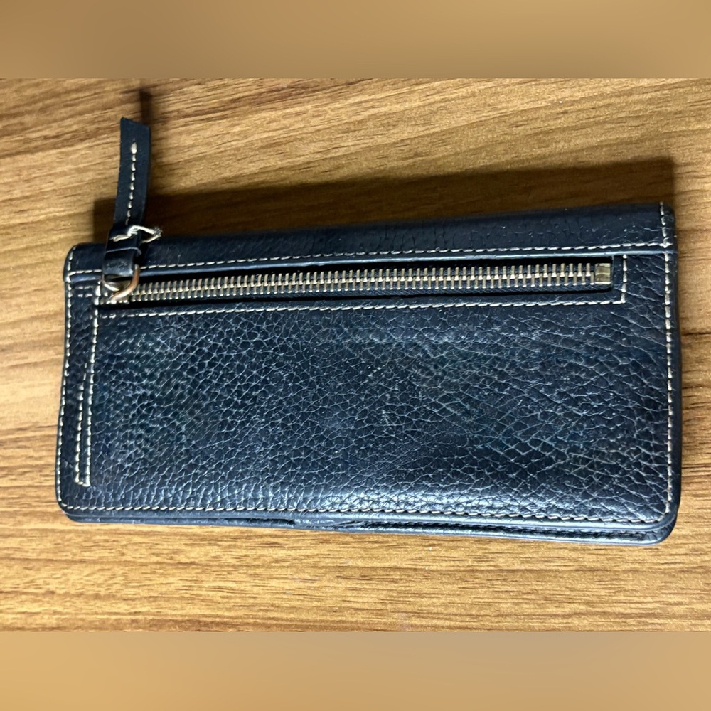 Preloved-Dooney & Bourke Pebbled Leather Slim Wallet- midnight blue - Picture 3 of 4